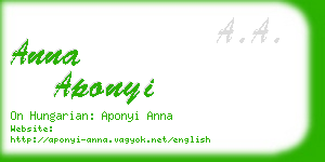 anna aponyi business card